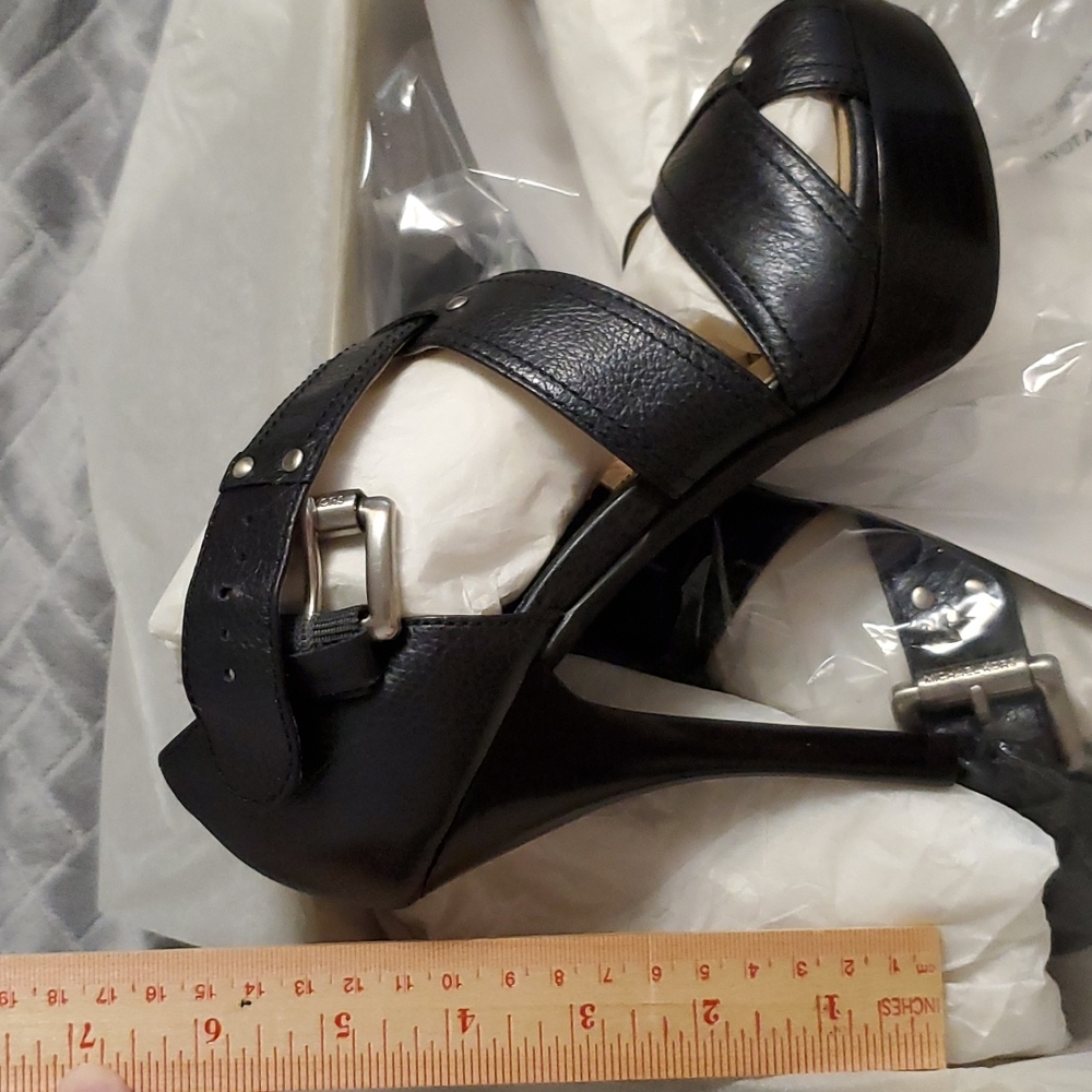 NIB Michael Kors scrappy studded black leather platform heels!!!